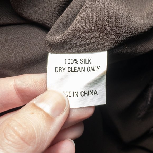 Vintage Y2K XS Silk Beaded Mini Party Dress Brown - Picture 8 of 9